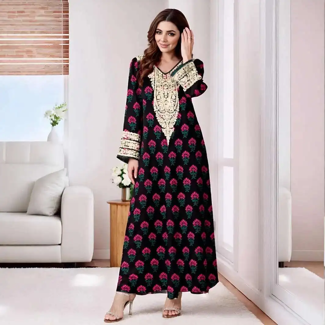 M315 Arab Apparel Abaya Women's V-neck Long Sleeved Skirt Fashion Printed Dress Robe Abaya Ramadan Dubai Luxury Islam Elegant
M315 Arab Apparel Abaya Women's V-neck Long Sleeved Skirt Fashion Printed Dress Robe Abaya Ramadan Dubai Luxury Islam Elegant