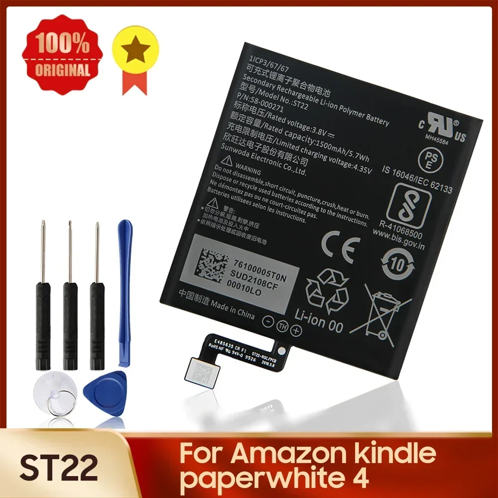 Replacement Battery ST22 For Amazon kindle paperwhite4 58-000271 58-000246 1500mAh Spare Battery Quality Batteries With Tool
Replacement Battery ST22 For Amazon kindle paperwhite4 58-000271 58-000246 1500mAh Spare Battery Quality Batteries With Tool