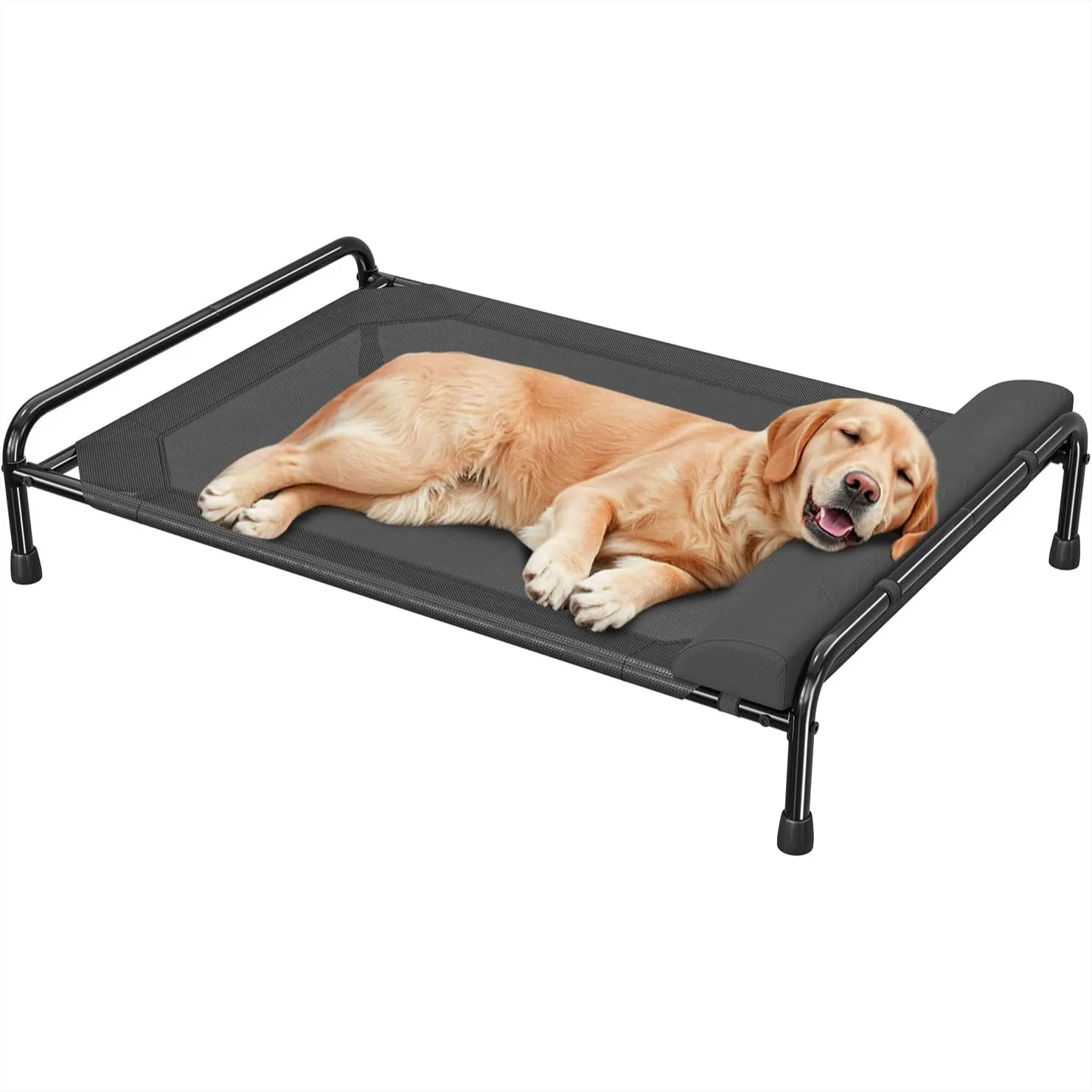 Elevated Dog Bed for Large Dogs, Cooling Raised Pet Cot with Bolster, Breathable Outdoor Couch, 44.5" x 31", Black
Elevated Dog Bed for Large Dogs, Cooling Raised Pet Cot with Bolster, Breathable Outdoor Couch, 44.5" x 31", Black