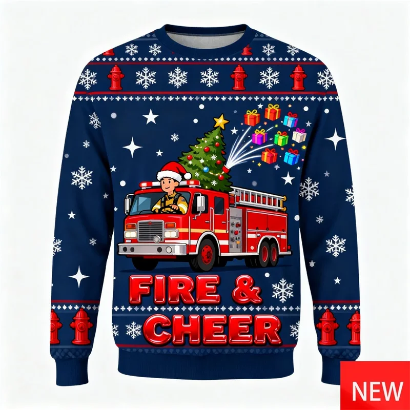 3D Print Firefighter Presents Ugly Christmas Sweater Men Women Long Sleeve Pullover Sweatshirt Merry Christmas Gift Tracksuit
3D Print Firefighter Presents Ugly Christmas Sweater Men Women Long Sleeve Pullover Sweatshirt Merry Christmas Gift Tracksuit