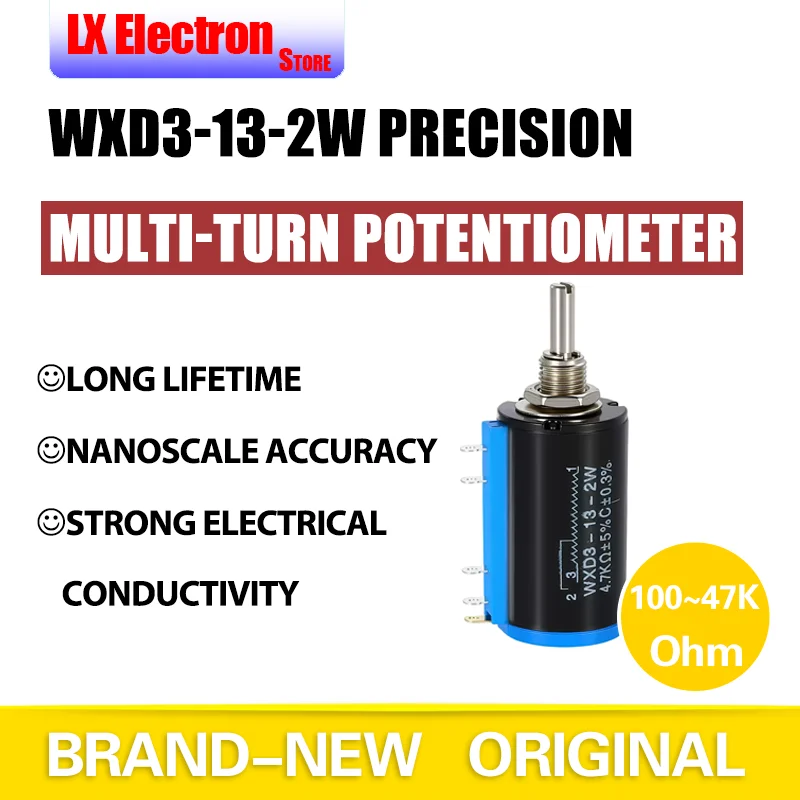 WXD3-13-2W Precision Multi-Turn Potentiometer 1K/2.2K/3.3K/4.7K/10K/22K/47K/100K
WXD3-13-2W Precision Multi-Turn Potentiometer 1K/2.2K/3.3K/4.7K/10K/22K/47K/100K