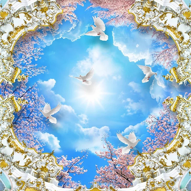 Custom Blue Sky White Clouds Ceiling Mural Wallpaper for Hotel KTV Club Large 3D Ceiling Wall Paper Background Decor
Custom Blue Sky White Clouds Ceiling Mural Wallpaper for Hotel KTV Club Large 3D Ceiling Wall Paper Background Decor