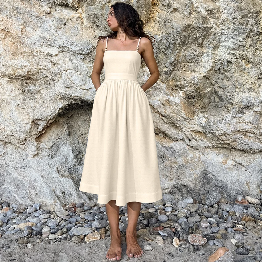 Linad Vintage Khaki High Waist Midi Dress For Women Summer Sexy High Waist A Line Dresses Sexy Spaghetti Strap Dress 2025 Beach
Linad Vintage Khaki High Waist Midi Dress For Women Summer Sexy High Waist A Line Dresses Sexy Spaghetti Strap Dress 2025 Beach