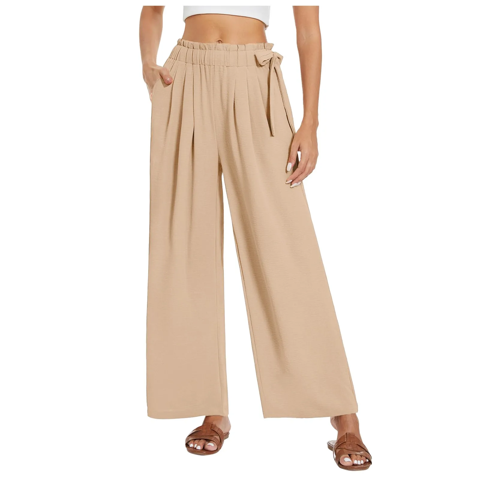 Women'S Low Waist Wide Leg Casual Pants Summer High Street Loose Fit Ankle-Length Lady Trousers With Pockets Basics Office Lady
Women'S Low Waist Wide Leg Casual Pants Summer High Street Loose Fit Ankle-Length Lady Trousers With Pockets Basics Office Lady