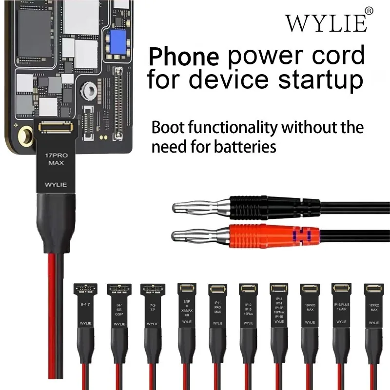 Кабель для тестирования питания телефона WYLIE. Запуск на батарейках. Высокая эффективность передачи для эффективного внешнего тестирования телефона.
Кабель для тестирования питания телефона WYLIE. Запуск на батарейках. Высокая эффективность передачи для эффективного внешнего тестирования телефона.