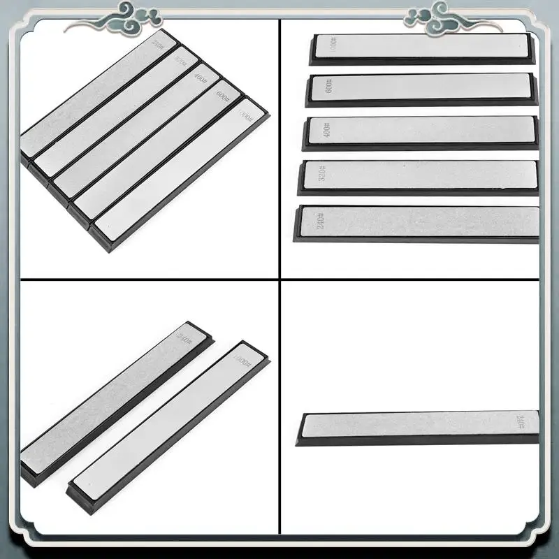 Durable Diamond Sharpening Stones Set Fixed-Angle Cutter Sharpener, 240/320/400/600/1000 Knife Sharpener Stone For Kitchen
Durable Diamond Sharpening Stones Set Fixed-Angle Cutter Sharpener, 240/320/400/600/1000 Knife Sharpener Stone For Kitchen