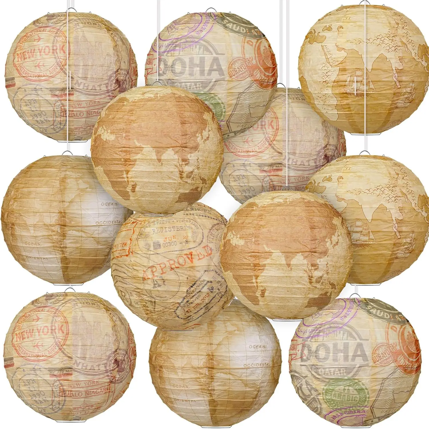12 Pcs Travel Themed Paper Lanterns, 8 Inch Hanging Party Decorations for Indoor Outdoor
12 Pcs Travel Themed Paper Lanterns, 8 Inch Hanging Party Decorations for Indoor Outdoor