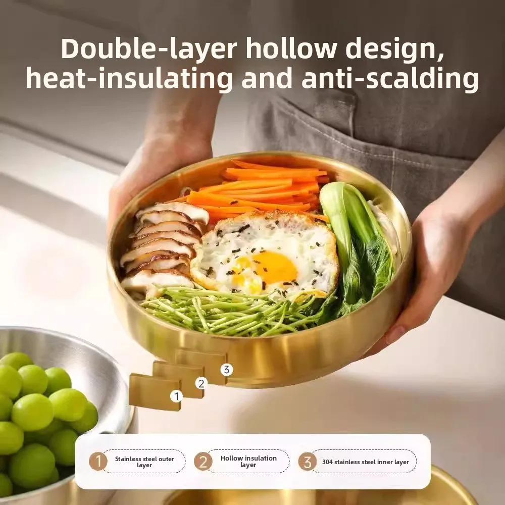HYS stainless steel double-layer bowl anti-scalding bibimbap ramen corrugated bowl snail powder instant noodle bowl cold noodle
HYS stainless steel double-layer bowl anti-scalding bibimbap ramen corrugated bowl snail powder instant noodle bowl cold noodle