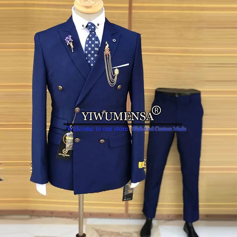 Costume Homme De Luxe Suits Men Slim Fit Navy Blue Double Breasted Coat Pant Design Last Business Office Jacket Custom Made 2022
Costume Homme De Luxe Suits Men Slim Fit Navy Blue Double Breasted Coat Pant Design Last Business Office Jacket Custom Made 2022