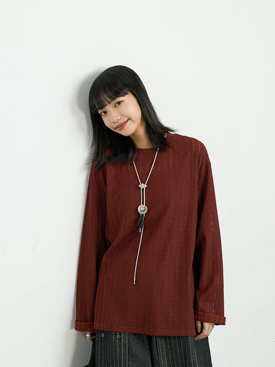 Японский ажурный вязаный топ для женщин с круглым вырезом, свободного кроя, для ранней весны, базовый слой, ажурный, с длинными рукавами, из полиэстера.
Японский ажурный вязаный топ для женщин с круглым вырезом, свободного кроя, для ранней весны, базовый слой, ажурный, с длинными рукавами, из полиэстера.