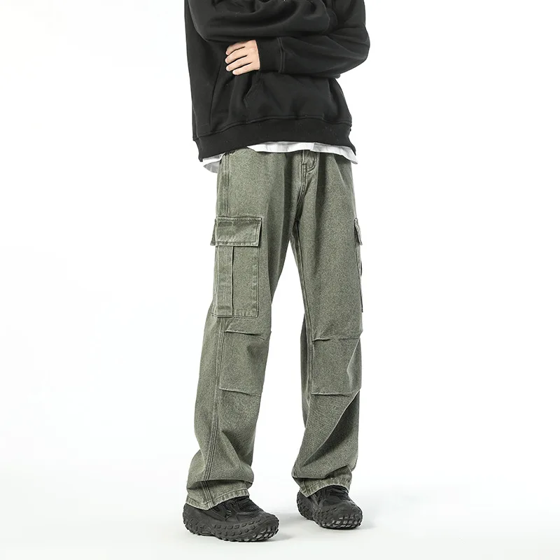 TK668 Autumn Winter America Style Men Cargo Pants Vintage Loose High Street Versatile Multi Pockets Solid Color Wide Leg Trouser
TK668 Autumn Winter America Style Men Cargo Pants Vintage Loose High Street Versatile Multi Pockets Solid Color Wide Leg Trouser