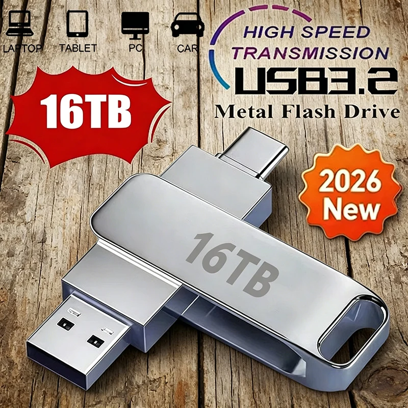 Data Transfer Metal 512GB U Disk 2026 New High Speed Waterproof Storage PC Phone 16TB Flash Drive USB 3.2 Type-C Memory Stick
Data Transfer Metal 512GB U Disk 2026 New High Speed Waterproof Storage PC Phone 16TB Flash Drive USB 3.2 Type-C Memory Stick