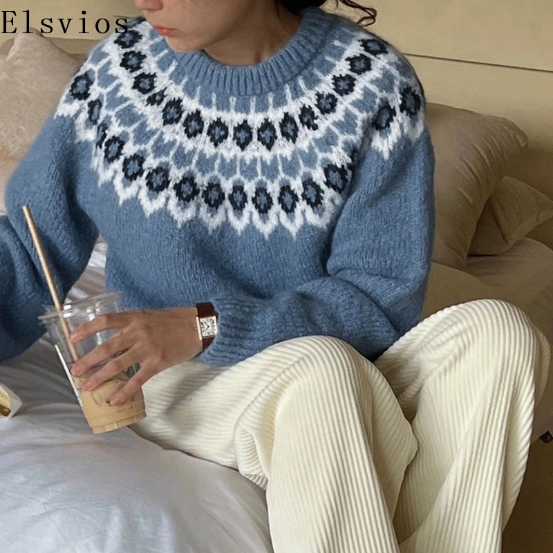 Winter Elegant O-neck Long Sleeved Knitted Pullover Harajuku Casual Graphic Loose Sweater New Vintage Women Commuting Sweater
Winter Elegant O-neck Long Sleeved Knitted Pullover Harajuku Casual Graphic Loose Sweater New Vintage Women Commuting Sweater