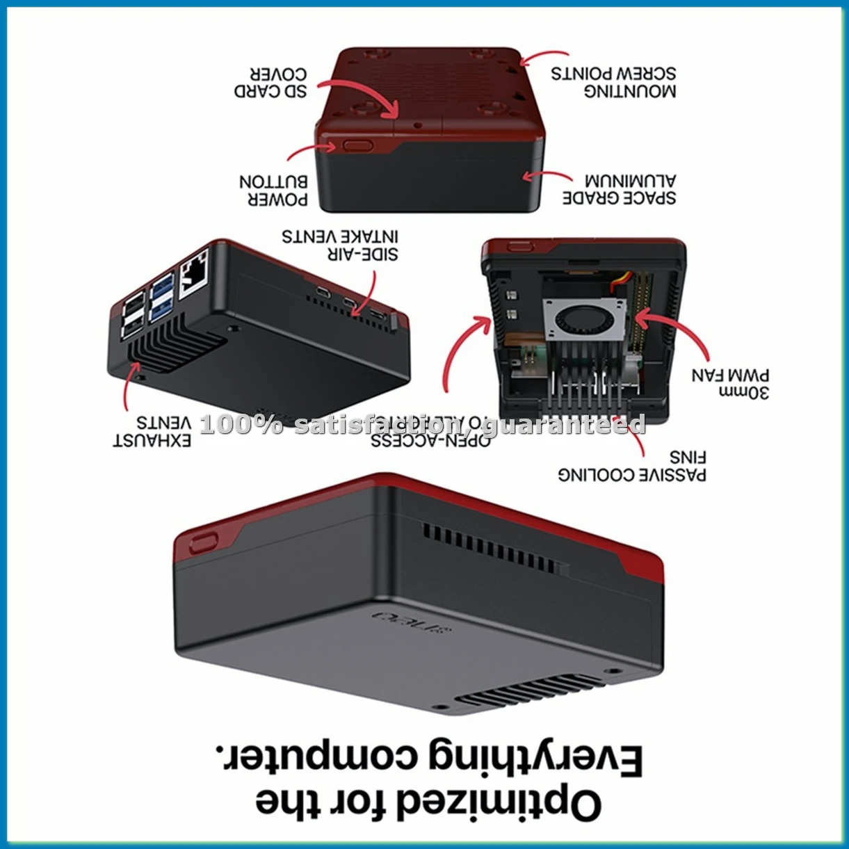 For 5 NEO 5 Aluminm Case Built-in 30mm PWN Fan Passive Cooling Fins for 5 Case Shell-A79M
For 5 NEO 5 Aluminm Case Built-in 30mm PWN Fan Passive Cooling Fins for 5 Case Shell-A79M