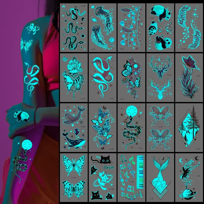 Night Luminous Butterfly Tattoo Stickers 6x10.5cm - 12 Sheets Waterproof Temporary Body Art
Night Luminous Butterfly Tattoo Stickers 6x10.5cm - 12 Sheets Waterproof Temporary Body Art