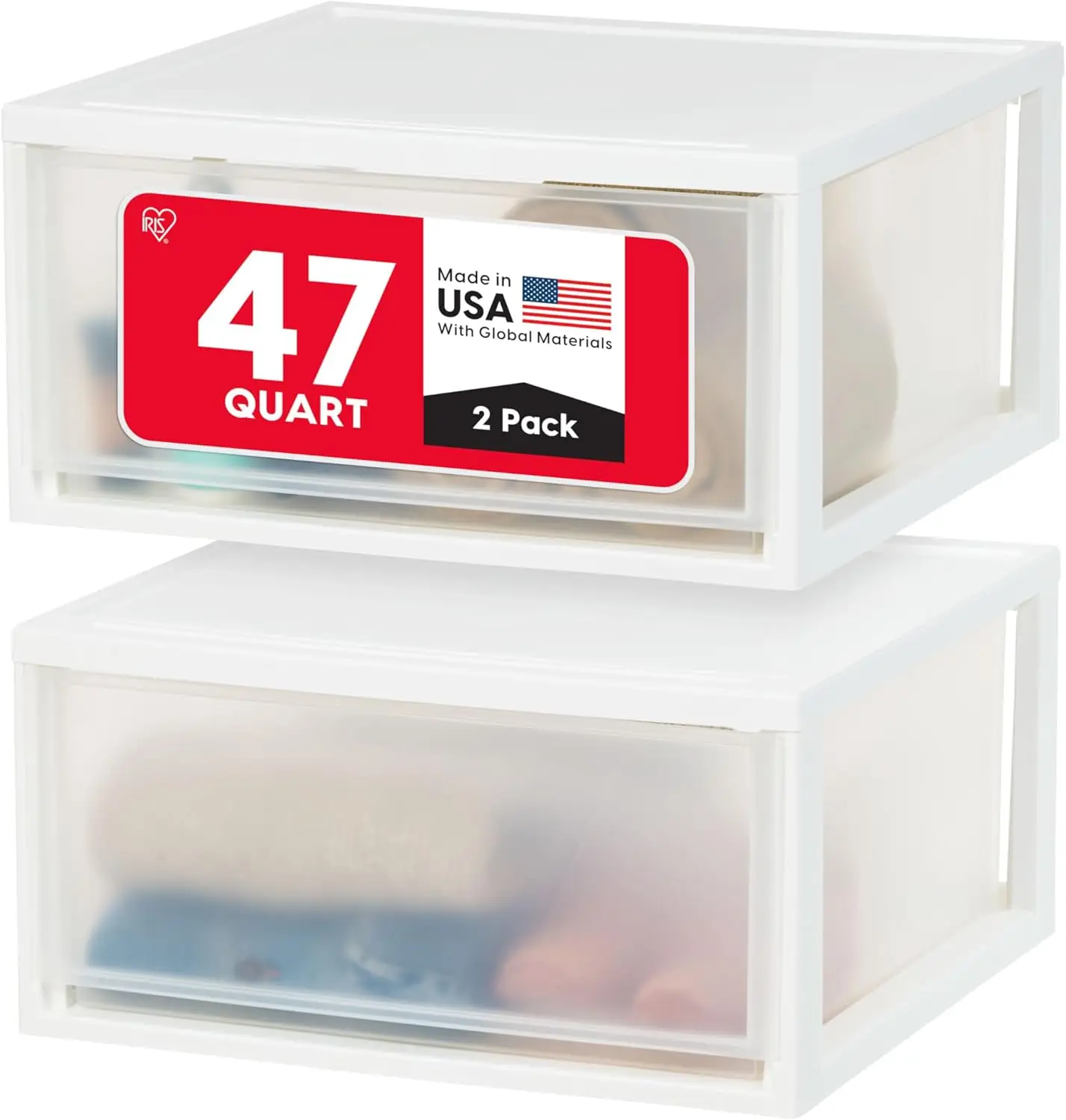 Extra-Large Stackable Storage Drawer with Clear Doors for Pantry Closet Kitchen De-Clutter Shoes Crafts White 2-Pack
Extra-Large Stackable Storage Drawer with Clear Doors for Pantry Closet Kitchen De-Clutter Shoes Crafts White 2-Pack