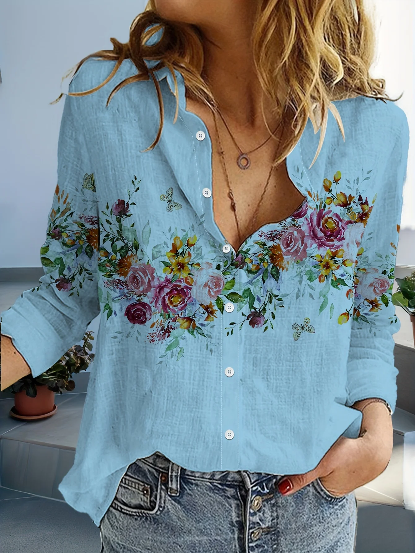 Модная женская повседневная блузка с 3D цветочным принтом, блузка с лацканами и воротником, женские рубашки с длинными рукавами, повседневная женская одежда, женская одежда
Модная женская повседневная блузка с 3D цветочным принтом, блузка с лацканами и воротником, женские рубашки с длинными рукавами, повседневная женская одежда, женская одежда