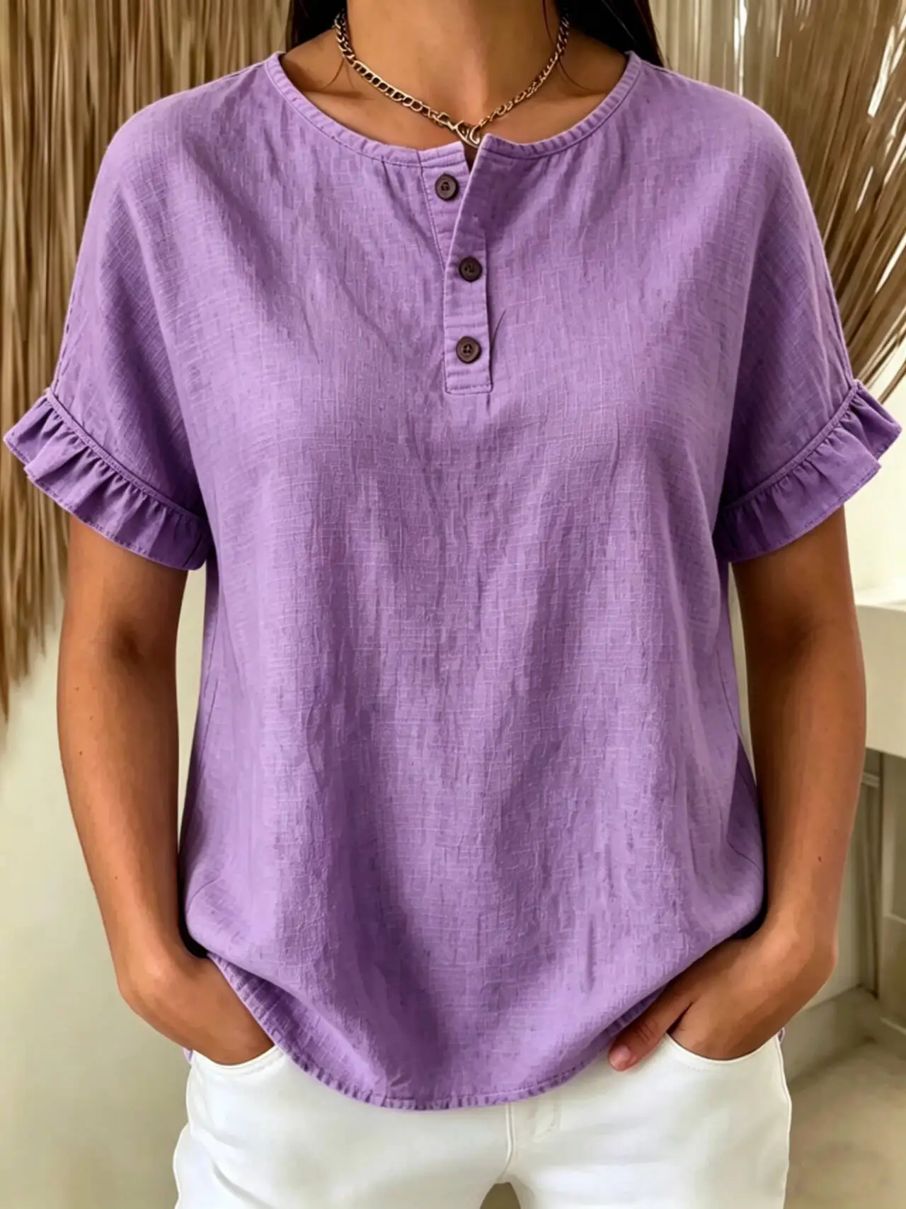 Women Solid Colour Cotton Linen Blouse Top Summer Casual Harajuku Fashion T-shirt Print Loose Blouse Women Tops Streetwear
Women Solid Colour Cotton Linen Blouse Top Summer Casual Harajuku Fashion T-shirt Print Loose Blouse Women Tops Streetwear
