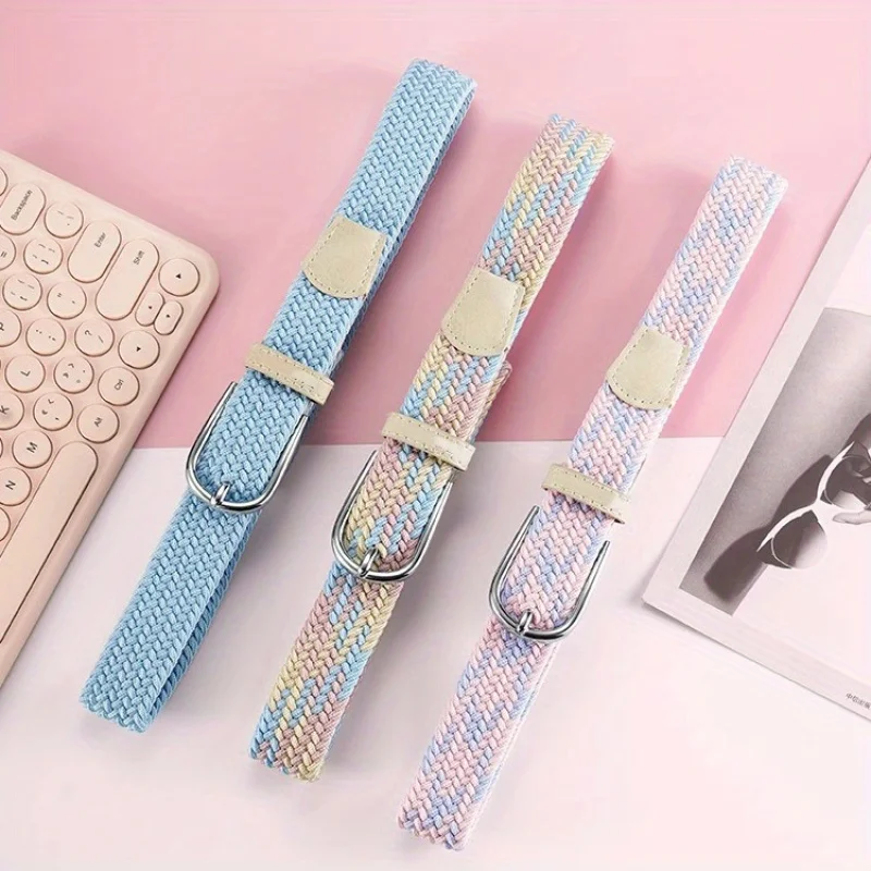 Punch-Free Belt Women's All-Matching Jeans Canvas Belt Woven Elastic Stretch Pin Buckle Student Lazy Woven Belt
Punch-Free Belt Women's All-Matching Jeans Canvas Belt Woven Elastic Stretch Pin Buckle Student Lazy Woven Belt