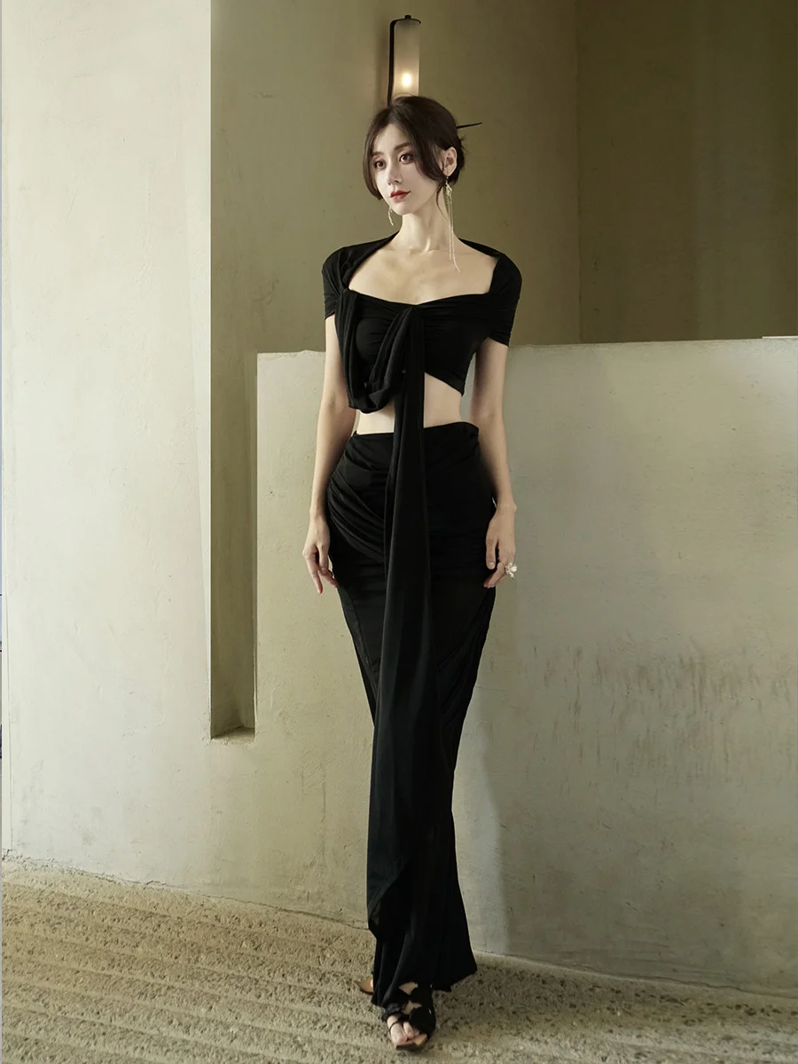 ONMOON Bla Venus Wrap around Skirt ort Sve Knitted Set Women's High Waist Bodycon Summer Design Polyester Long Dr
ONMOON Bla Venus Wrap around Skirt ort Sve Knitted Set Women's High Waist Bodycon Summer Design Polyester Long Dr