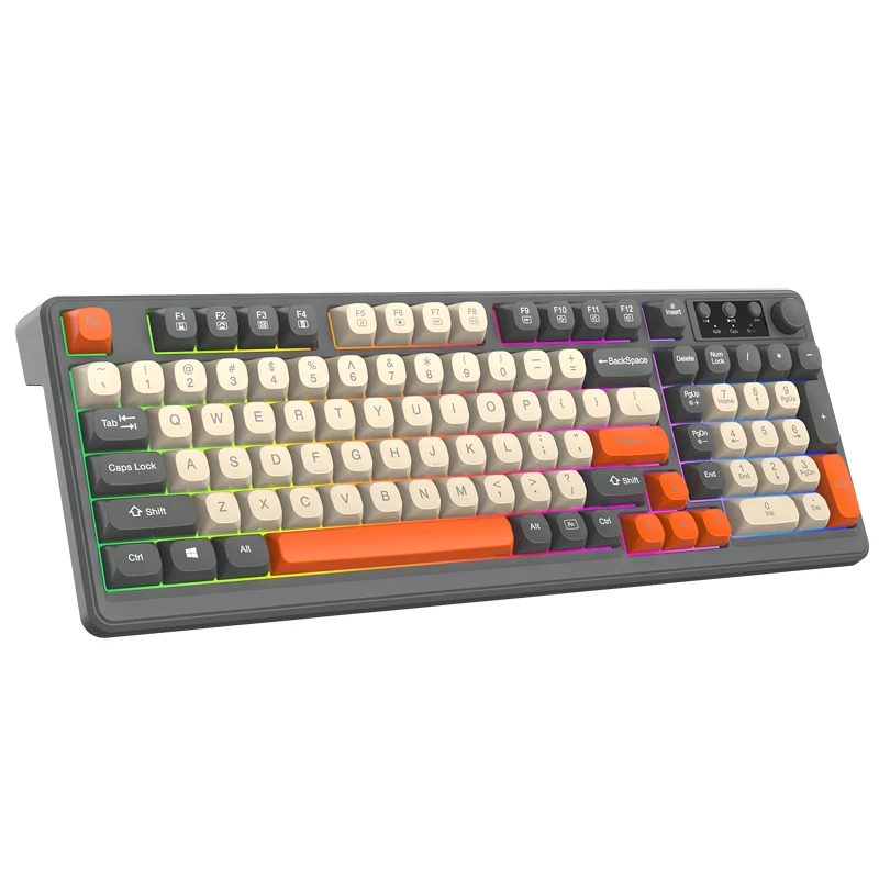 98-key Wireless Keyboard 2.4G Bluetooth Dual-mode Connection, Rainbow Light, Multi-function Suitable for Computer Laptop
98-key Wireless Keyboard 2.4G Bluetooth Dual-mode Connection, Rainbow Light, Multi-function Suitable for Computer Laptop