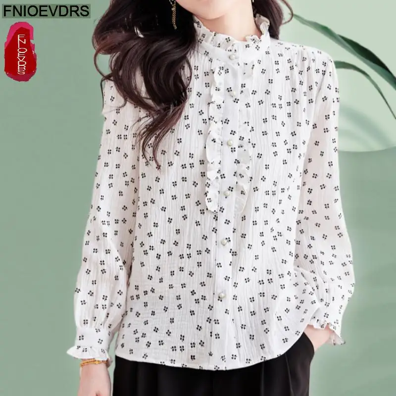 Retro Vintage Flower Print Cotton Tops 2025 Spring New Design Women Long Sleeve Stand Collar Ruffles Basic Shirts Blouses
Retro Vintage Flower Print Cotton Tops 2025 Spring New Design Women Long Sleeve Stand Collar Ruffles Basic Shirts Blouses