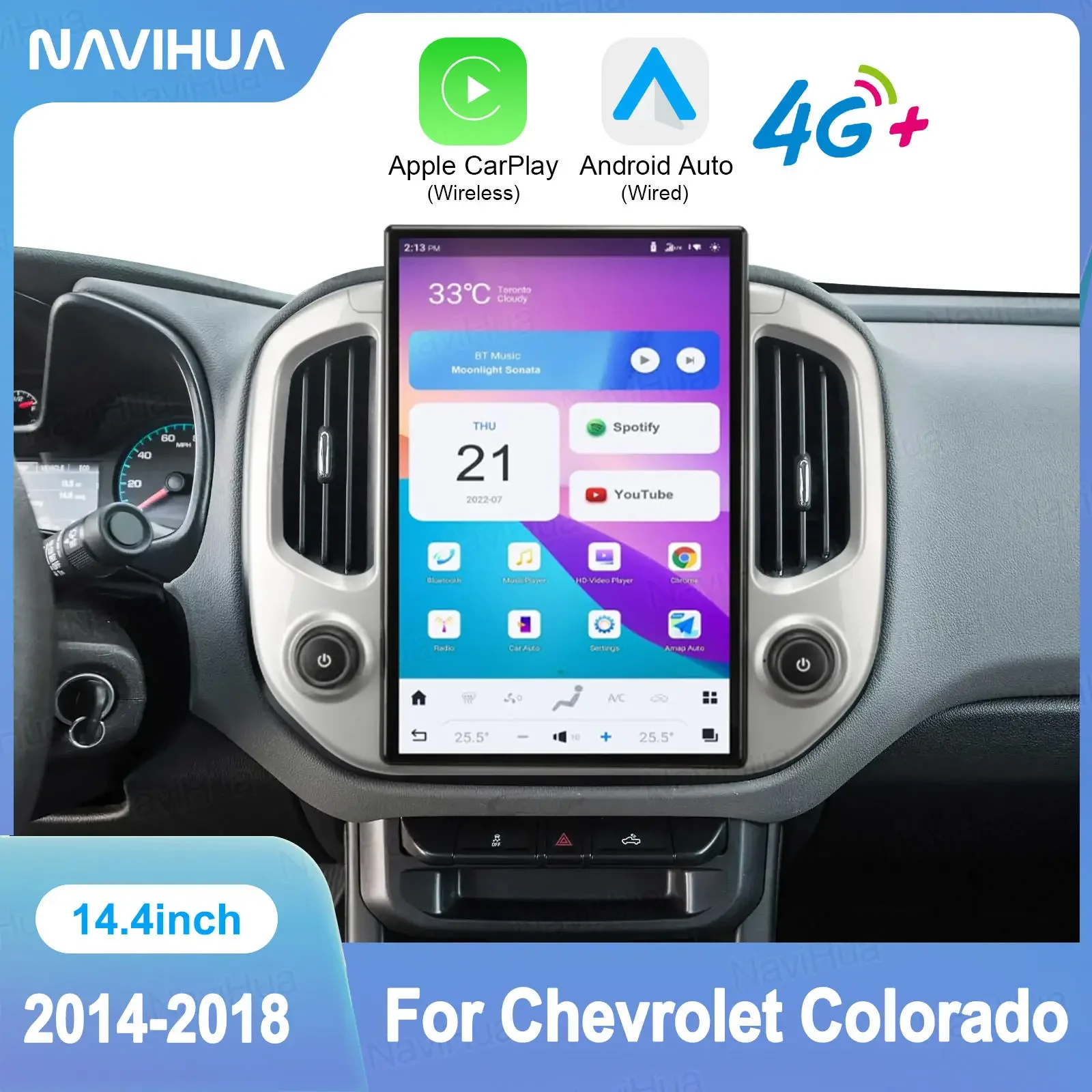 14.4" Tesla Style Android Car Radio For Chevrolet Colorado GMC Canyon 2014 2018 Multimedia GPS Navigation Carplay Auto Head Unit
14.4" Tesla Style Android Car Radio For Chevrolet Colorado GMC Canyon 2014 2018 Multimedia GPS Navigation Carplay Auto Head Unit