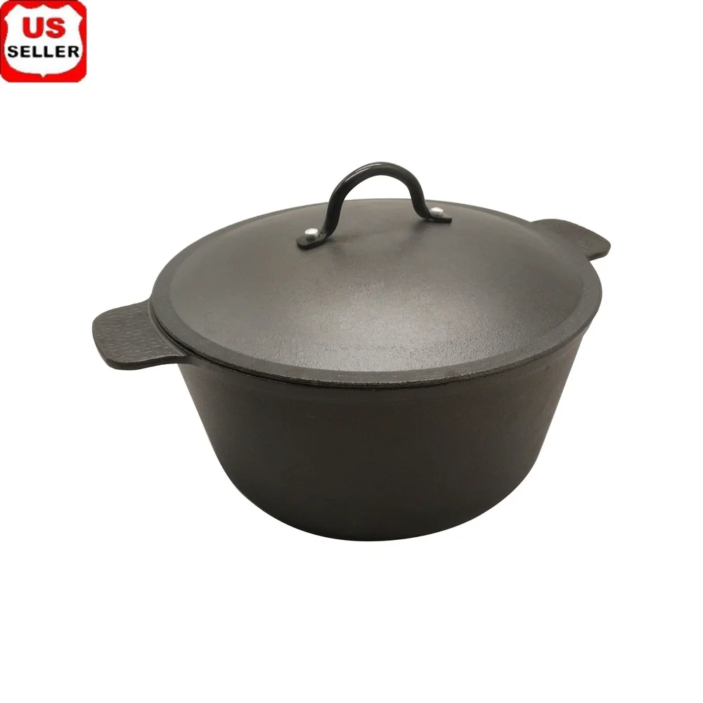 5.2 QT Lightweight Cast Iron Dutch Oven Pre-Seasoned Honeycomb Textured Bottom Indoor Outdoor Cooking BPA-Free Induction Safe
5.2 QT Lightweight Cast Iron Dutch Oven Pre-Seasoned Honeycomb Textured Bottom Indoor Outdoor Cooking BPA-Free Induction Safe