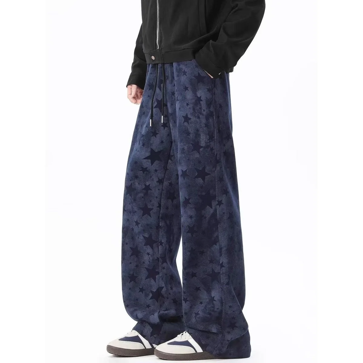 Men's High Waist Embroidered Wide Leg Pants Autumn Winter Thiened Warm Loose Straight Long Trousers Casual Polyester Fiber
Men's High Waist Embroidered Wide Leg Pants Autumn Winter Thiened Warm Loose Straight Long Trousers Casual Polyester Fiber