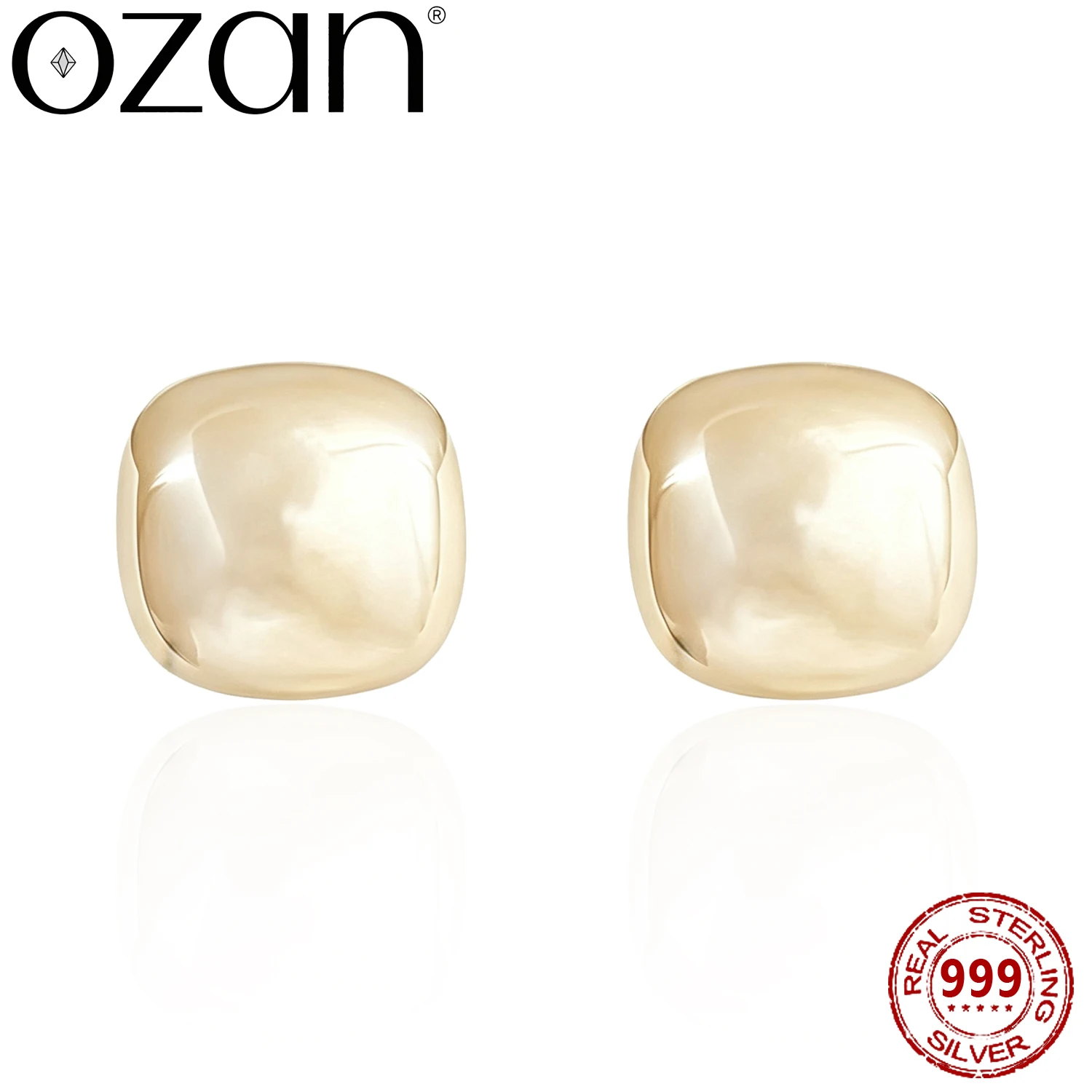 OZAN Gold Shell Pearl S999 Sterling Silver Earrings Stud Sugar Cube Fashion Trendy Jewelry for Women Girls Lady Anniversary Gift
OZAN Gold Shell Pearl S999 Sterling Silver Earrings Stud Sugar Cube Fashion Trendy Jewelry for Women Girls Lady Anniversary Gift