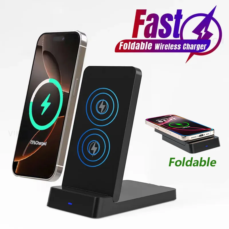 2025 Wireless Charger Phone Desktop Folding Holder Stand For iPhone 16 15 14 13 12 Pro Samsung S24 Xiaomi Fast Charging Station
2025 Wireless Charger Phone Desktop Folding Holder Stand For iPhone 16 15 14 13 12 Pro Samsung S24 Xiaomi Fast Charging Station