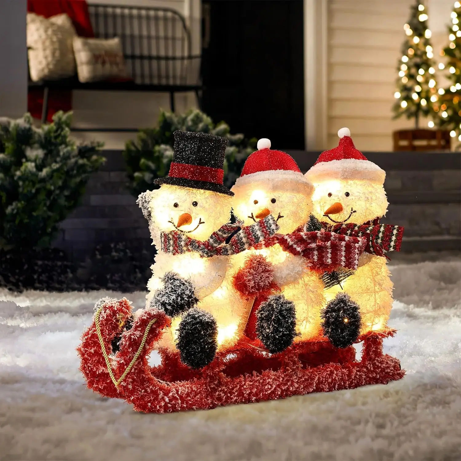 Christmas Decoration with 60LED Lights, Snowman Family Outdoor for Yard Patio Lawn Garden, Christmas Ornaments for Party Decor
Christmas Decoration with 60LED Lights, Snowman Family Outdoor for Yard Patio Lawn Garden, Christmas Ornaments for Party Decor