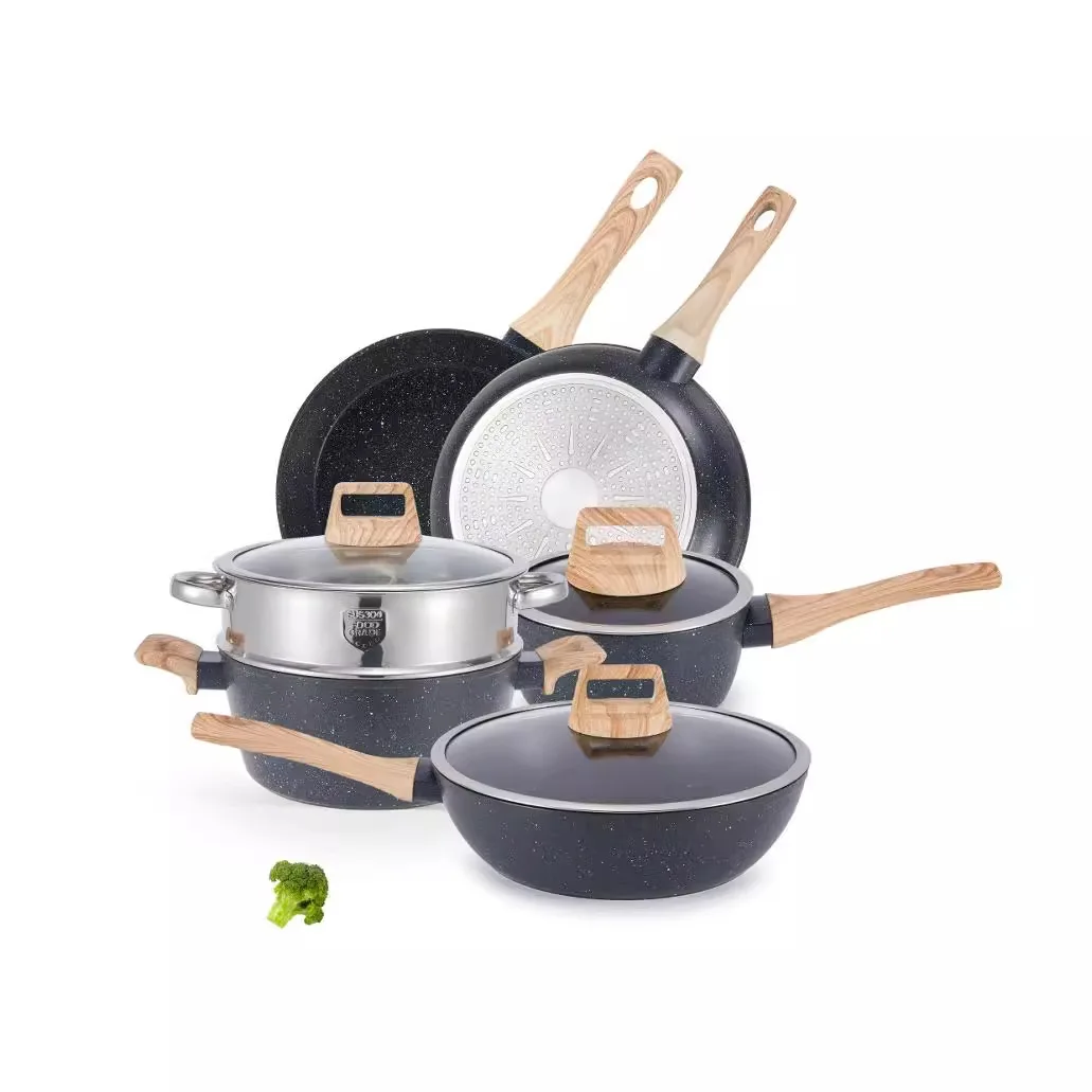 Cross border, foreign trade, Maifanshi non stick pan, black, household, pots and pans, set, frying. 
Cross border, foreign trade, Maifanshi non stick pan, black, household, pots and pans, set, frying.