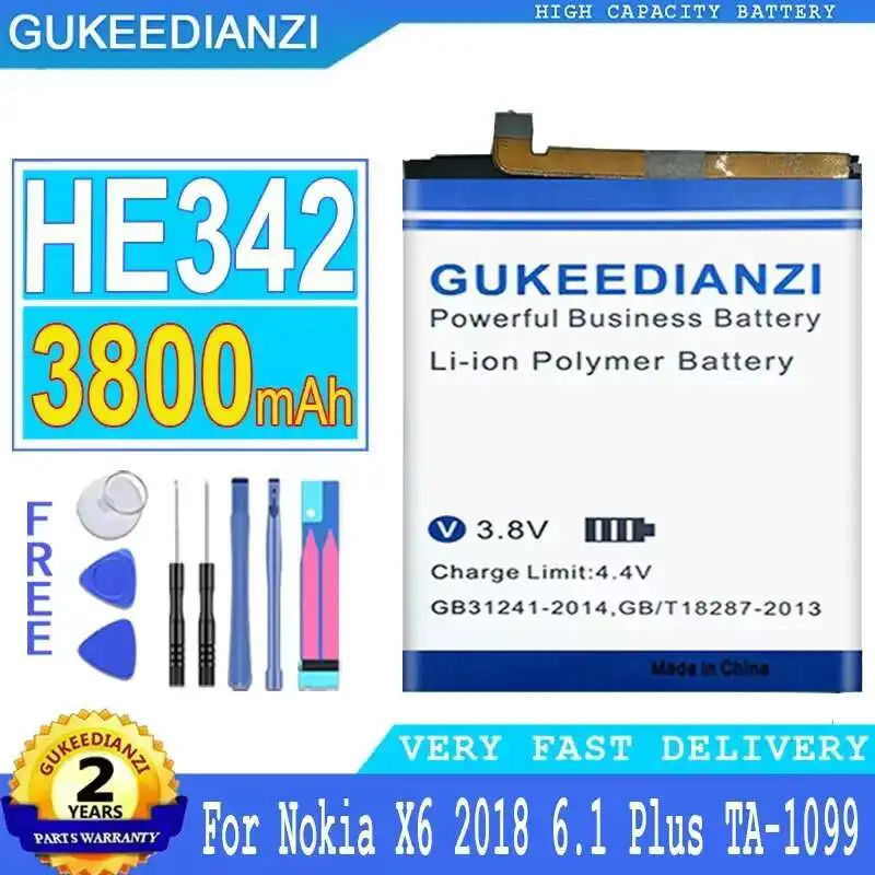 Mobile Phone Battery For Nokia X6 2018 6.1 Plus TA 1099 X5 TA 1109 5.1 Plus 3800mAh HE342 Good Low-Temperature Performance
Mobile Phone Battery For Nokia X6 2018 6.1 Plus TA 1099 X5 TA 1109 5.1 Plus 3800mAh HE342 Good Low-Temperature Performance