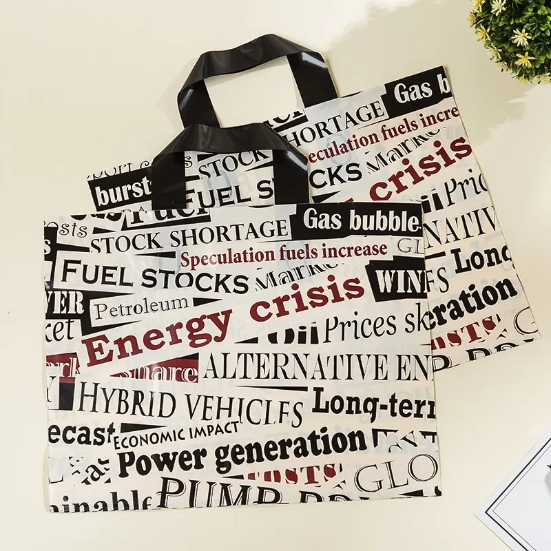 Wholesale 50pcs Large Plastic Shopping Bags With Handle white/black Boutique Clothing Packaging Gift Bag
Wholesale 50pcs Large Plastic Shopping Bags With Handle white/black Boutique Clothing Packaging Gift Bag