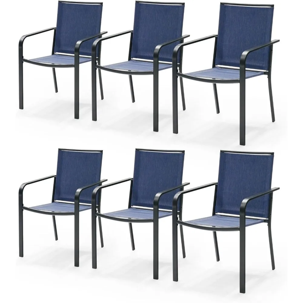 Patio Dining Chairs Set of 6, Outdoor Stackable Dining Furniture Set, All Weather Dining Set for Lawn, Garden, Backyard, Poolsid
Patio Dining Chairs Set of 6, Outdoor Stackable Dining Furniture Set, All Weather Dining Set for Lawn, Garden, Backyard, Poolsid