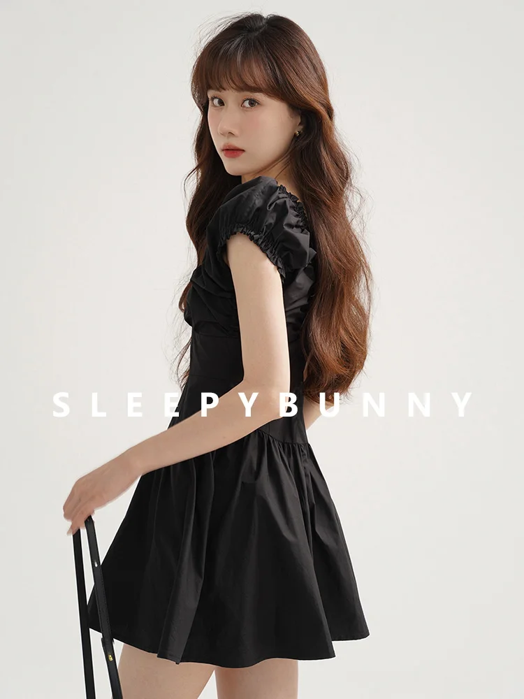 Sweet Ruffle V Neck Mini Dress Women Puff Sleeve A Line Short Skirt Summer Slim Fit Casual Black Dress Vacation or Daily Wear
Sweet Ruffle V Neck Mini Dress Women Puff Sleeve A Line Short Skirt Summer Slim Fit Casual Black Dress Vacation or Daily Wear