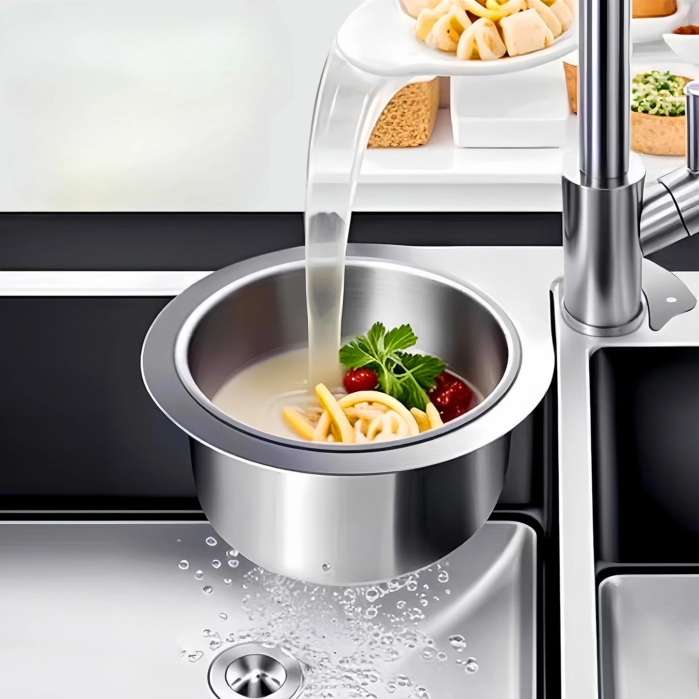Stainless Steel Kitchen Swan Sink Strainer Basket Hanging Waste Drain Filter Fruit Vegetable Drainer Sponge Rack Storage
Stainless Steel Kitchen Swan Sink Strainer Basket Hanging Waste Drain Filter Fruit Vegetable Drainer Sponge Rack Storage