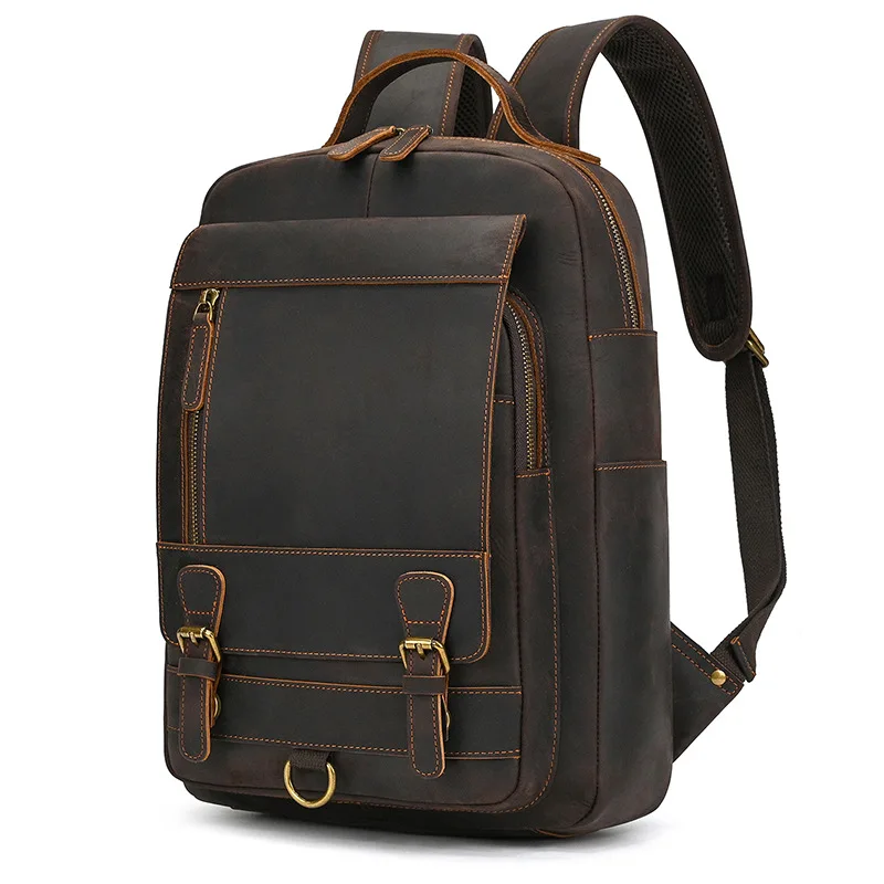 Retro Crazy Horse Leather Shoulder Leather Men's Travel Backpack Large Capacity Cowhide Travel School Bag Stylish Simple Casual
Retro Crazy Horse Leather Shoulder Leather Men's Travel Backpack Large Capacity Cowhide Travel School Bag Stylish Simple Casual