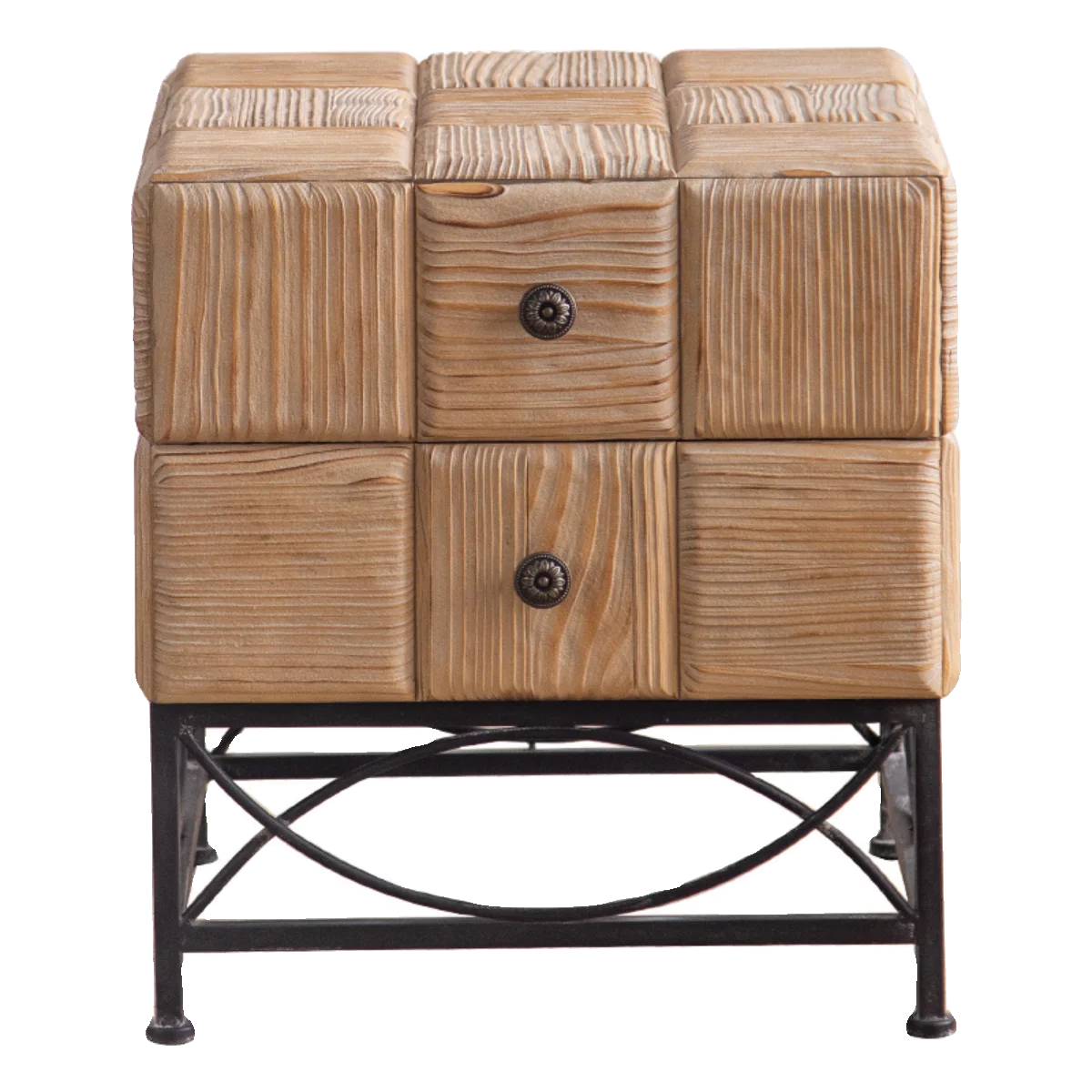 American bedroom bedside table solid wood sofa side cabinet retro small chest storage locker wrought iron old
American bedroom bedside table solid wood sofa side cabinet retro small chest storage locker wrought iron old