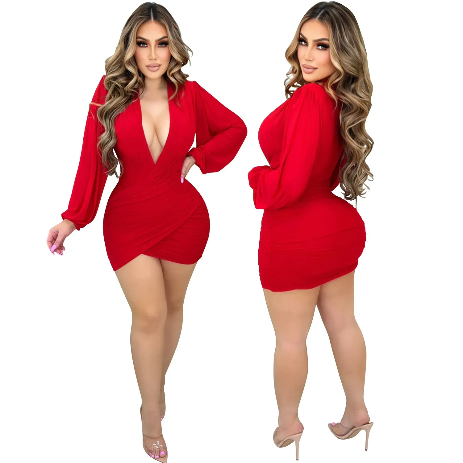 Sexy Party Party Prom Club Banquet Nightclub V-Neck Mesh Long Sleeve Pleated Dress Short Dress
Sexy Party Party Prom Club Banquet Nightclub V-Neck Mesh Long Sleeve Pleated Dress Short Dress