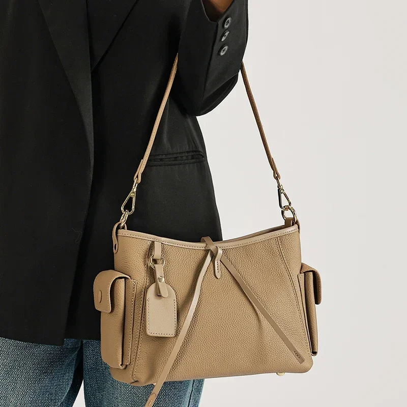 Сумка-бродяга из натуральной яловой кожи с карманом, повседневная женская сумка через плечо большой вместимости, женские аксессуары для поездок на работу
Сумка-бродяга из натуральной яловой кожи с карманом, повседневная женская сумка через плечо большой вместимости, женские аксессуары для поездок на работу