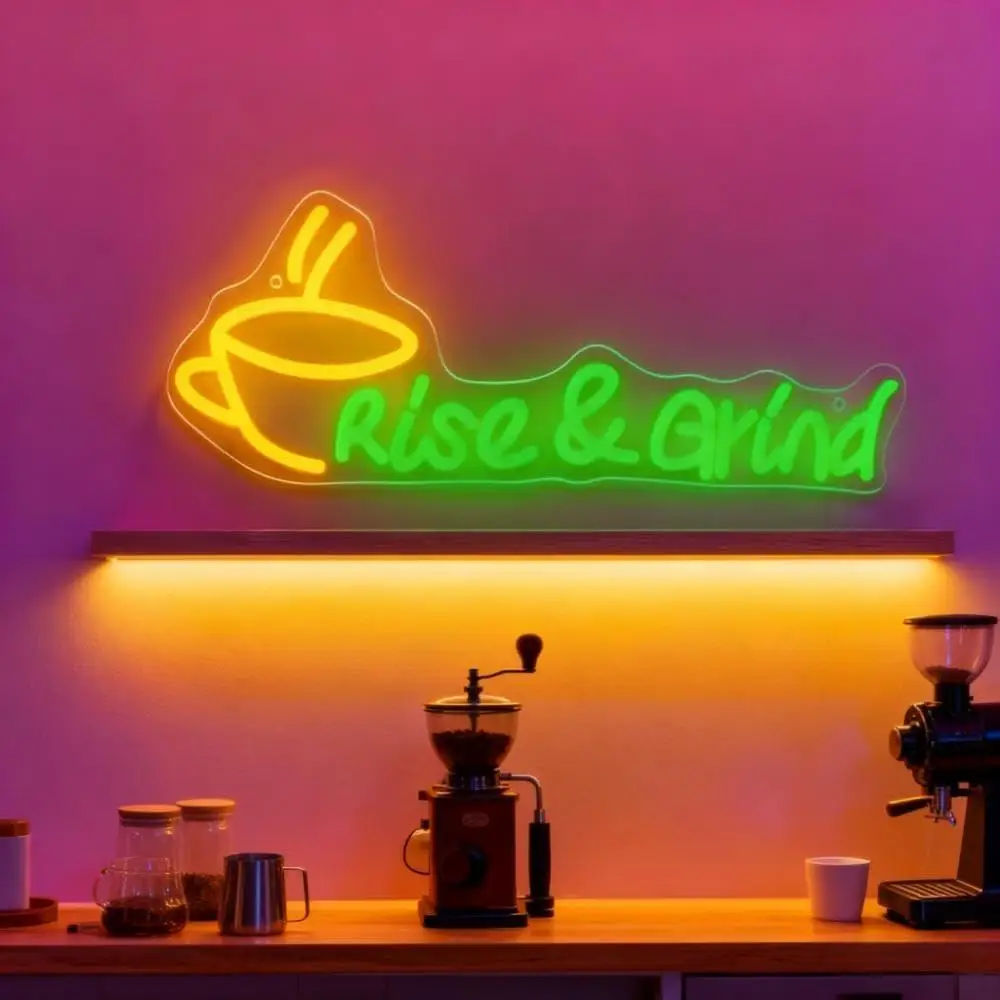Rise Grind Neon Sign for Wall Decor Business Led Sign for Cafes Restaurant Office Gym Fitness Center Coffee Grand Opening Gift
Rise Grind Neon Sign for Wall Decor Business Led Sign for Cafes Restaurant Office Gym Fitness Center Coffee Grand Opening Gift