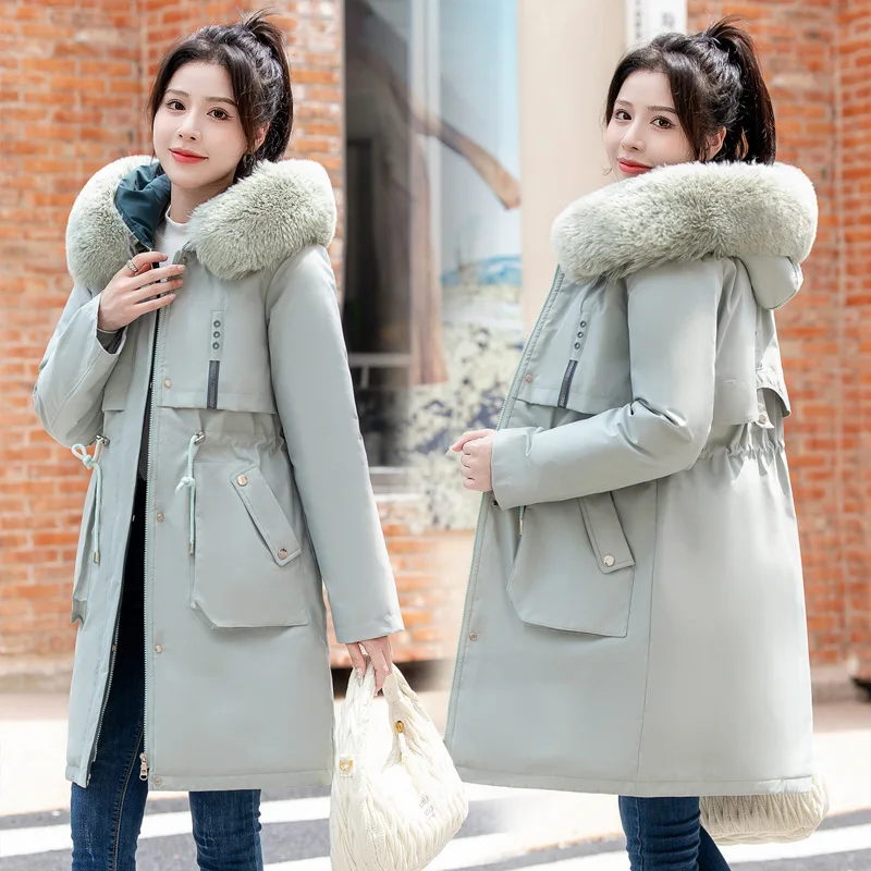 Съемная внутренняя хлопковая куртка, женская длинная парка выше колена, зимнее пальто Thiened, большой размер, милый свободный крой
Съемная внутренняя хлопковая куртка, женская длинная парка выше колена, зимнее пальто Thiened, большой размер, милый свободный крой