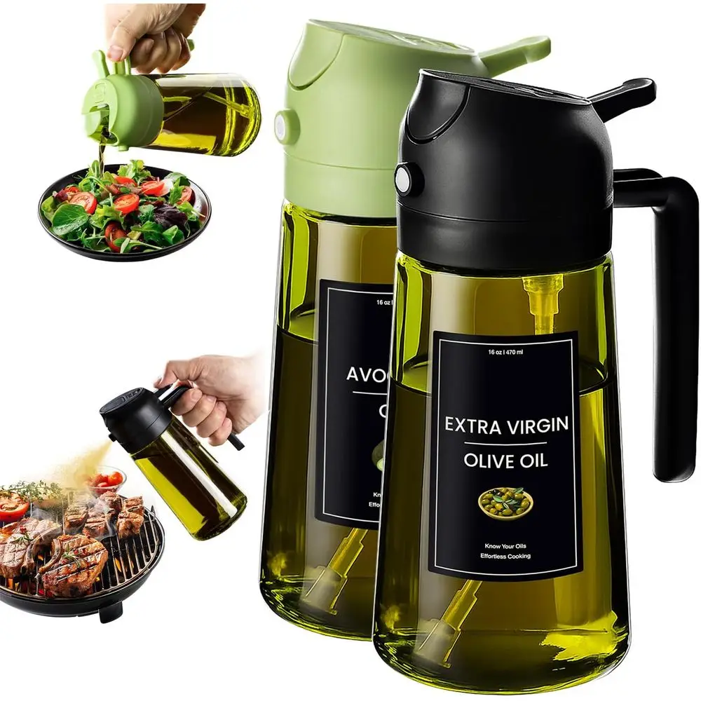 16oz/470ml Olive Oil Dispenser or Kitchen with Stickers - 2 in 1 Olive Oil Sprayer for Cooking, Air Fryer, Salad, Black & Green
16oz/470ml Olive Oil Dispenser or Kitchen with Stickers - 2 in 1 Olive Oil Sprayer for Cooking, Air Fryer, Salad, Black & Green