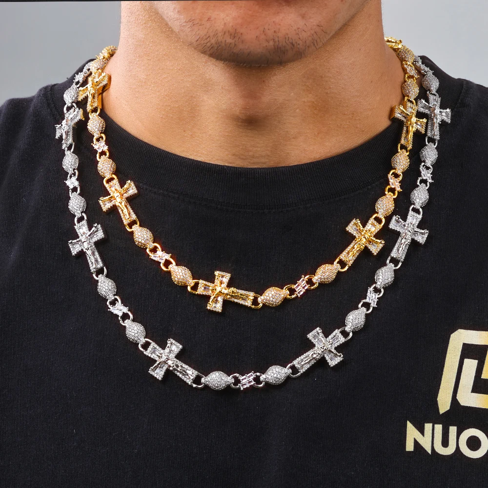 Custom Cross Iced Out Diamond Rosary Ball Link Chain Hip Hop Jewelry Paved Baguette Cubic Zirconia Necklace Women Men
Custom Cross Iced Out Diamond Rosary Ball Link Chain Hip Hop Jewelry Paved Baguette Cubic Zirconia Necklace Women Men