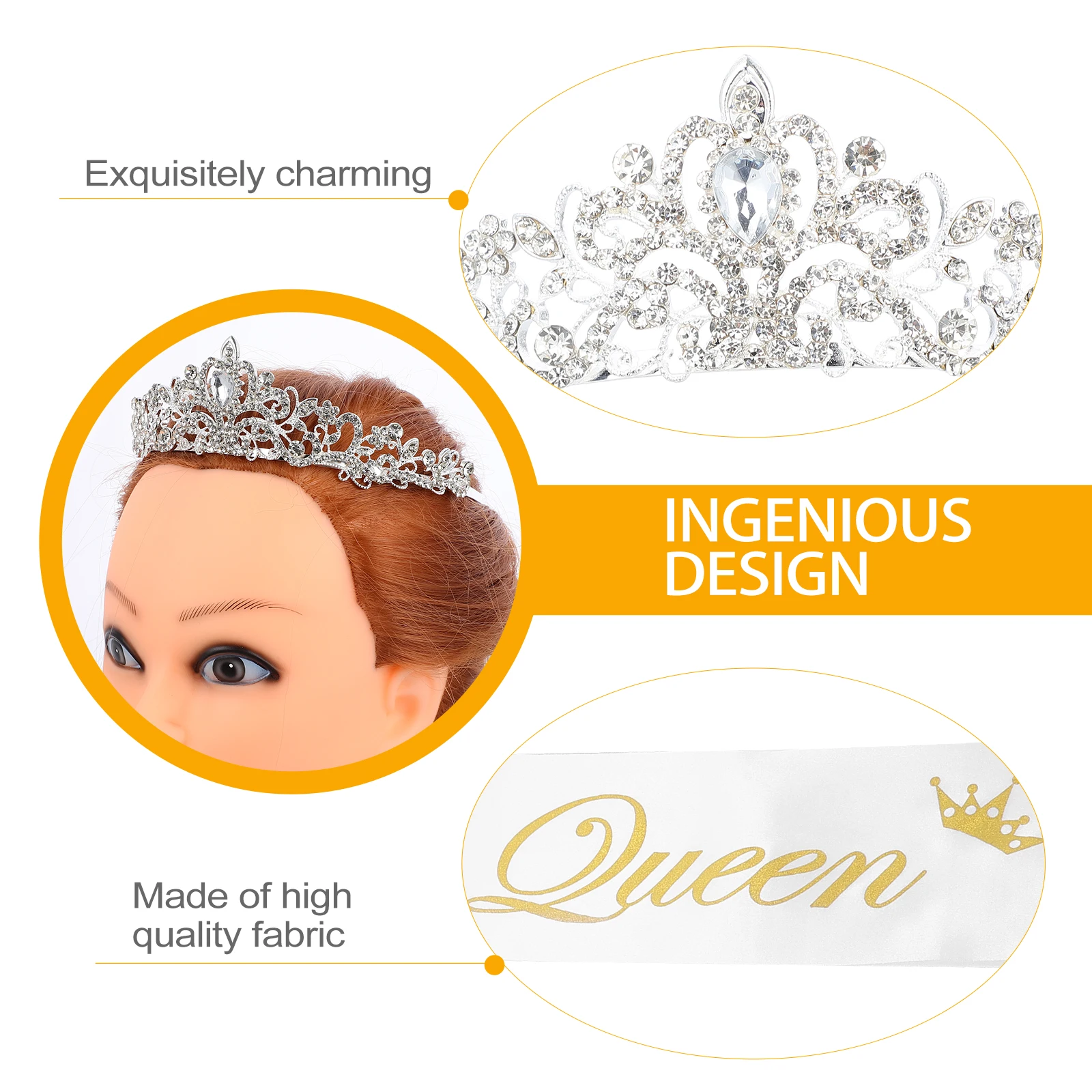 2pcs Wedding Tiaras Headband Set Girls Accessories Princess Bride Prom Crown Sash Retro Fabric Alloy Durability
2pcs Wedding Tiaras Headband Set Girls Accessories Princess Bride Prom Crown Sash Retro Fabric Alloy Durability