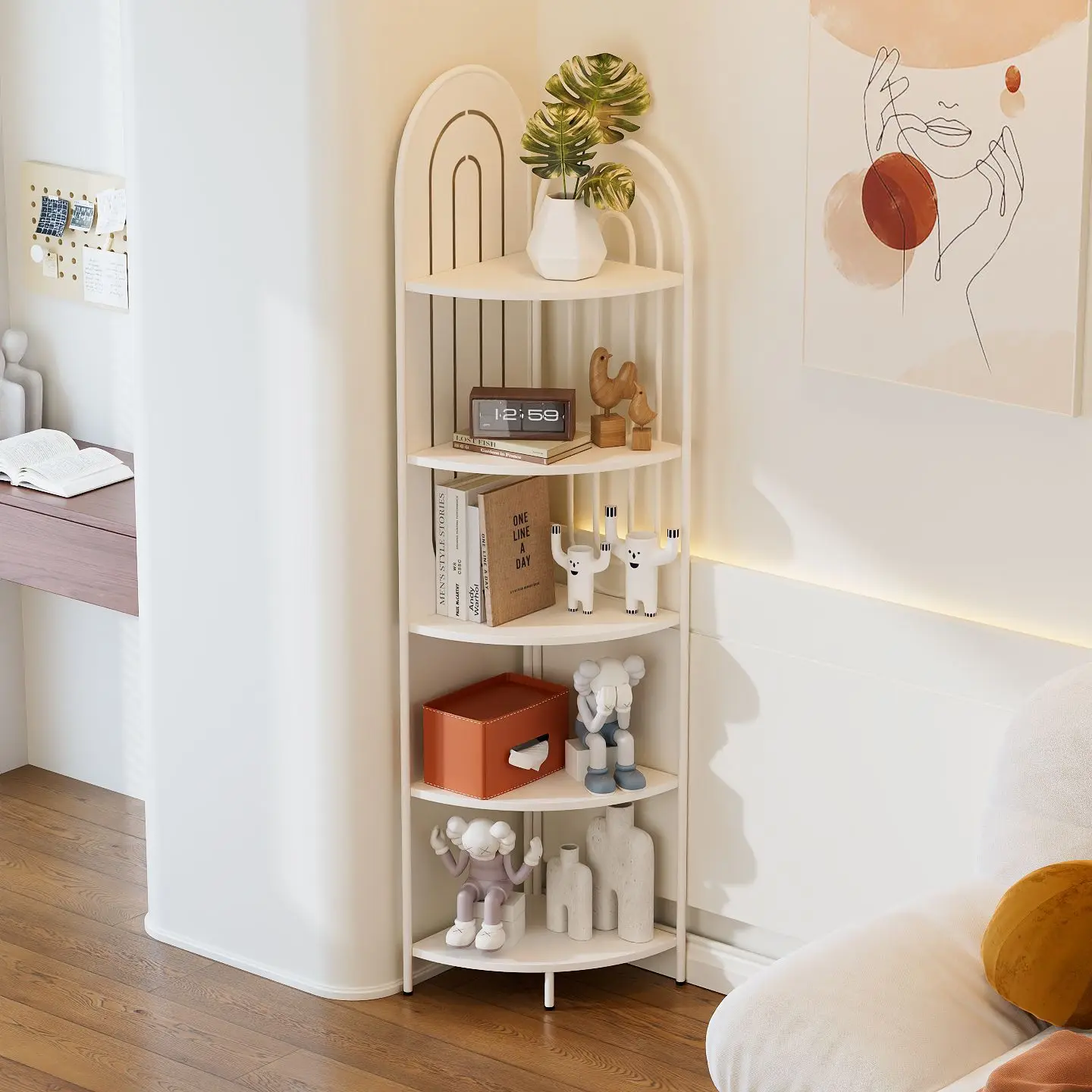 #Home Living Room Multi-Tier Triangular Floor-Standing Metal Bookshelf Bedroom Storage Rack Corner Simple Design Dining Room
#Home Living Room Multi-Tier Triangular Floor-Standing Metal Bookshelf Bedroom Storage Rack Corner Simple Design Dining Room