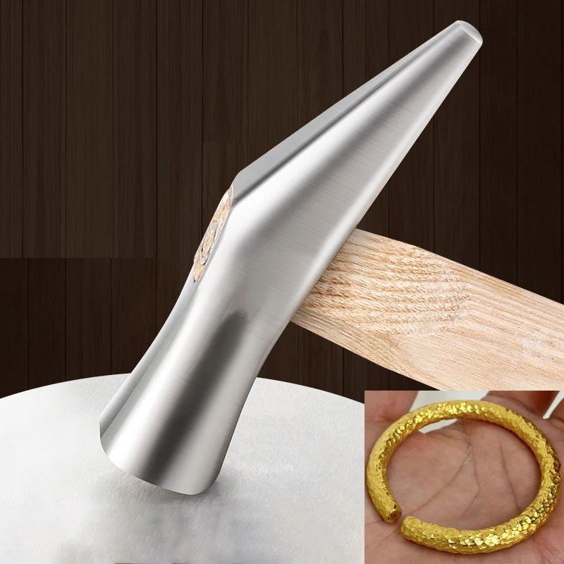 Dual-purpose forging gold and silver jewelry dragon scale hammer ring bracelet pit hitting texture hammer
Dual-purpose forging gold and silver jewelry dragon scale hammer ring bracelet pit hitting texture hammer