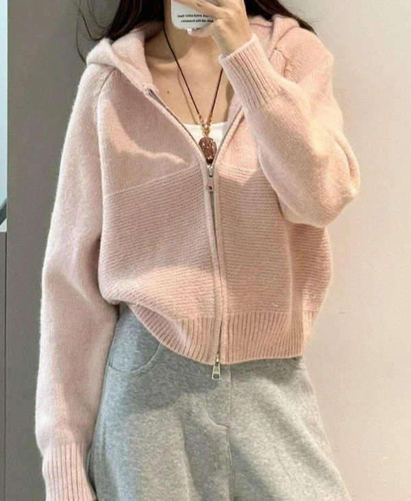 Hooded Pink Double Zipper Sweater Jacket Women's Loose Cardigan Autumn and Winter Gentle Knitted Sweater Top
Hooded Pink Double Zipper Sweater Jacket Women's Loose Cardigan Autumn and Winter Gentle Knitted Sweater Top